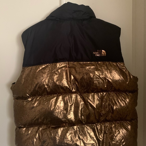 The North Face Men's Black and Gold Puffer Vest - Picture 2 of 3